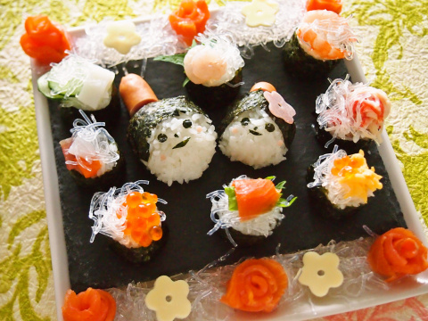 プチプチの一口雛寿司