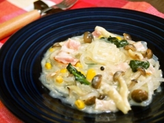 ほうれん草のクリームパスタ風マロニー(低アレルゲン)