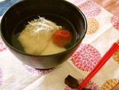 プチプチとお餅の和風スープ