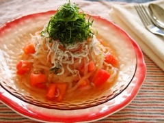 トマトとしらすの冷製生マロニー